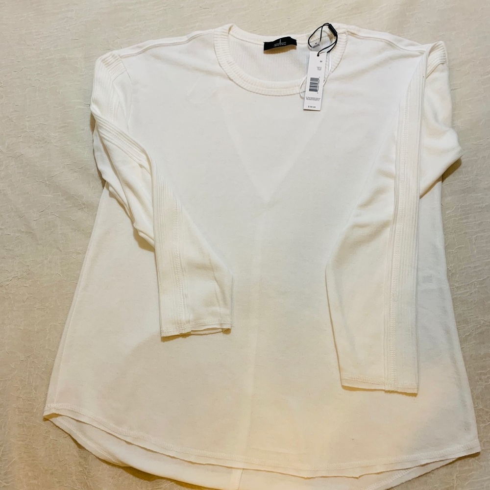 Tahari long sleeve drop shoulder crew neck